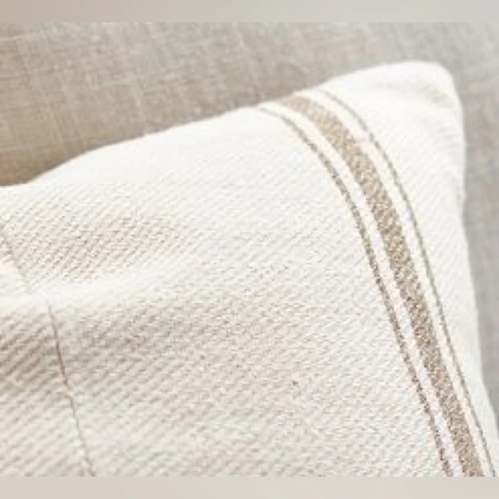 New Pottery Barn Linen Pieced Grainsack Stripe Pillow Cover, 18” - Picture 14 of 14
